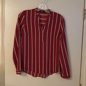 Maroon striped blouse